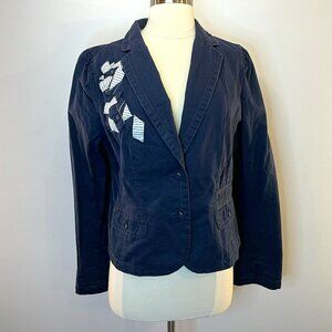 ANN TAYLOR LOFT Women's Navy Cotton Jacket - Size 10 - NWT $79.50